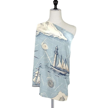 xigua Nautical Map Baby Car Seat Covers, Breathable Breastfeeding Covers - Car Seat Covers for Babies, Multi-use Nursing Cover