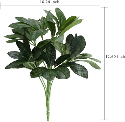 GTIDEA Artificial Shrubs Plants Fake Silk Schefflera Bushes Real Touch Faux Greenery Leaf Arrangements Indoor Outdoor Garden Office Home Table Centerpieces Wall Hanging Décor 2pcs