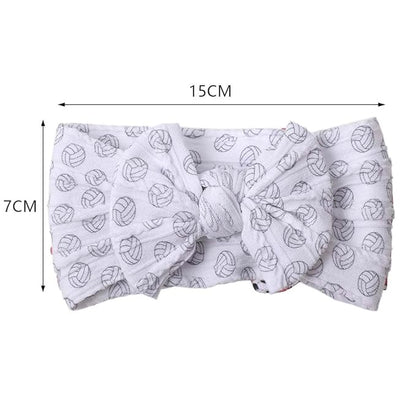 Baby Baseball Headband with Bow Headwear Sport Soccer Headband Bowknot Wide Hair Band Football Hair Bow for Toddler Infant TSFD55 (Volleyball Pattern)