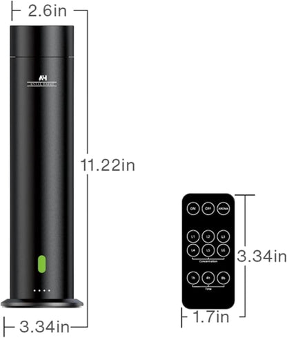 Waterless Essential Oil Diffuser - Home Luxury Scent Diffuser - Remote Control Antal Hayat Cordless Rechargeable Diffuser - 5000 sq. ft Coverage - Essential Oil Diffuser App Control Rechargeable