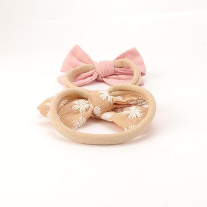 BQUBO Baby Girl Bows and Headbands Cute Headbands with Bow Nylon Hairbands Handmade Hair Accessories for Newborn Infant Toddlers 10 Pack