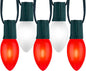 C9 LED Christmas Lights Outdoor, 50 Feet String with 50 Shatterproof Matte Bulbs, Connectable Waterproof Tree Lights for Holiday Roofline Backyard Garden Decor, Red & Pure White