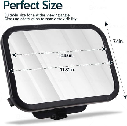 Car Baby Rear View Auto Dimming Mirror by Zone Tech - Premium Quality Large Adjustable Infant Child Mirror for Safety and Security