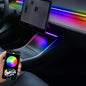 Tlyard Center Console LED Strip Lights for Tesla Model 3 2017-2023, Plug-and-Play, Ambient Light with Human Sensor, Center Console Dashboard Inside Car Lighting Decorations