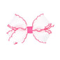Wee Ones Girls' Classic Grosgrain Moonstitch Edge Hair Bow, No-Slip Hair Clip, Handmade, White with Hot Pink, Mini