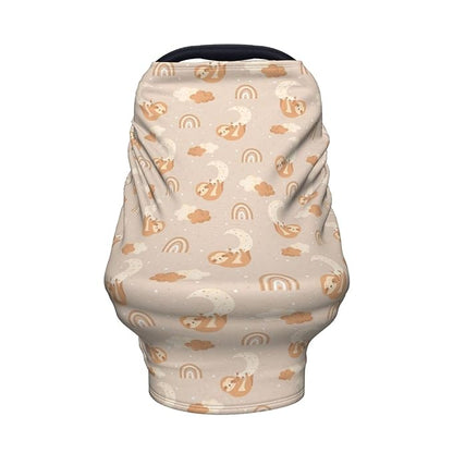 Sloth Car Seat Canopy, Baby Breastfeeding Cover, Multi Use Baby Stroller and Carseat Cover, Boys and Girls Shower Gifts