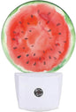 EKOBLA Watermelon Plug-in Night Light, Red Slice Summer Fruit LED Nightlight with Auto Sensor for Funny Home Decor