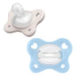 Chicco PhysioForma Dual Soft Orthodontic Pacifier for Babies 2-6 Months, 100% Soft Silicone, Supports Breathing, One-Piece Design, Included Sterilizing Case, BPA Free, 2-Pack, Pearl/Sky