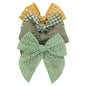 Pack of 4 Gorgeous Fable Bow Hair Clips for Girls Women Linen Hair Bow Alligator Clips Toddler Baby Mom Young Girl Hair Accessories (Olive)