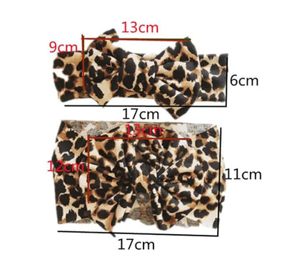 Baby Girls Leopard Headband Bow Turban Headband for baby Wide Hair Band 2 Pack TSFD40