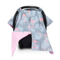 Multi-Use Baby Car Seat Covers Canopies and Breastfeeding Moms Nursing Covers Scarf, Stroller,Shopping Cart Covers, for Baby Shower Gift Flamingo