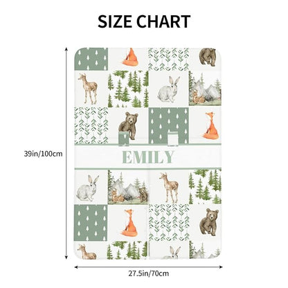 Personalized Baby Car Seat Canopy for Babies, Custom Name Car Seat Covers for Boys and Girls, Opening Minky Nursing Breastfeeding Cover for Infant, Carseat Canopies for Newborn (Wild Animals)