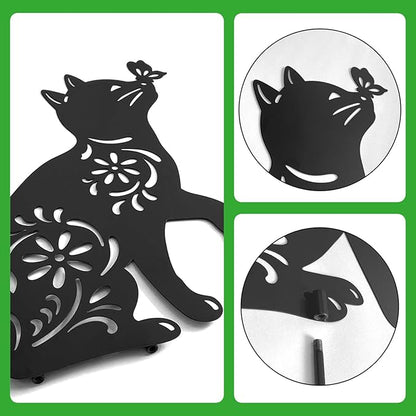 Cat Garden Decor,Metal Cat Decorative Garden Stakes for Outside,Patio,Outdoor,Charming Set of 2 Cats Yard Decor