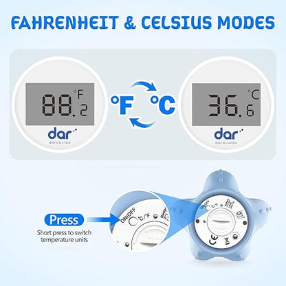 Baby Bath Thermometer, Digital Water Temperature Thermometers with 3 Color Backlit and Temperature Warning, Safety Bath Tube Thermometers Floating Toy for Infant, Toddler