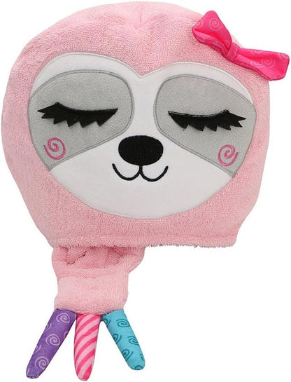 ZOOCCHINI Hooded Bath Towel for Kids 100% Cotton Terry, Plush & Absorbent for Bathtime or Pool, 50" x 22" 2-6 Years, Sadie the Sloth