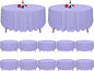 12 Pack Lavender Tablecloth 90 Inch Round Tablecloth Lavender Round Tablecloth Washable Polyester Fabric Bulk Light Purple Tablecloths Round Table Cloths for Parties Wedding Banquet Buffet Dinning
