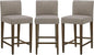 CHITA Counter Height Bar Stools Set of 3, 27" H Seat Height Upholstered Barstools, PU Leather in Stone Grey