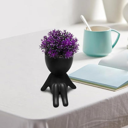Zerzsy Fake Plants Mini Artificial Greenery Potted Plant for Home Decor Indoor Office Small Fake Plants Decor Cute Faux Succulent Desk Decoration for Office - Set of 1