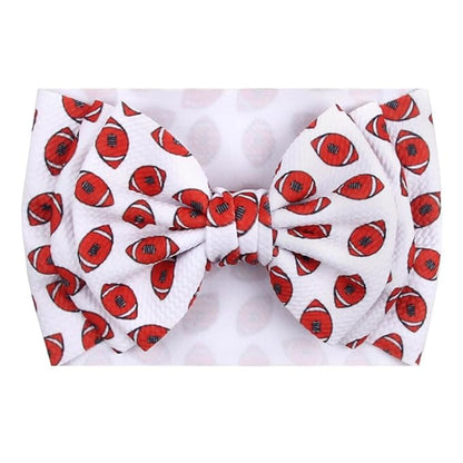 BBTDIN Baby Football Turban Headband, Football Bows Hair Band Bow for Baby Girl or Boy, Fabric, 5 Inch, 3-24 Months, Unisex