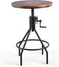 Diwhy Industrial Design Bar Table Height Adjustable with Handle Kitchen Dining Coffee Bistro Pub Table Black