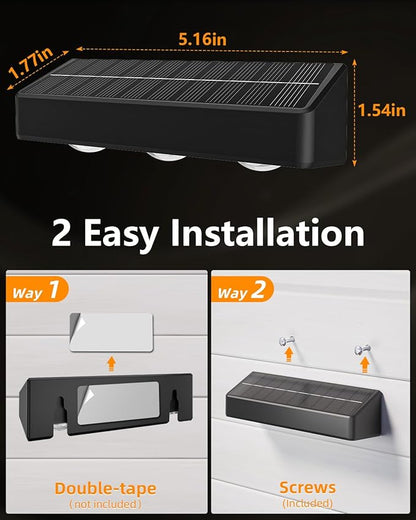 JOFIOS Solar Fence Lights Outdoor, 8 Pack, 9 Fixed Colors ＆ Color Changing Fence Lights Solar Powered Waterproof IP65 Dusk-to-Dawn LED Deck Lighting for Patio, Railing, Pool, Porch, Backyard, Wall