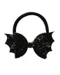 Fancheer Baby Girls Glitter Black Bat Bow Headband Infant Toddler Birthday Party Hair Accessories