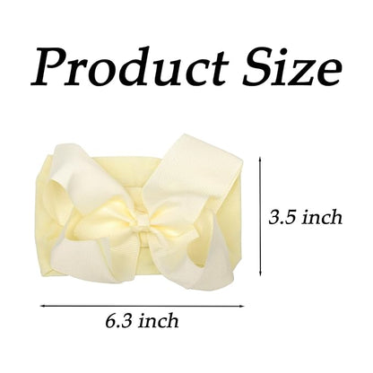 6" Baby Headband Bows, Soft Nylon Hairbands Cute Big Bow Super Elastic Headband for Baby Girls Newborn Infant Toddlers (White 20Colors)