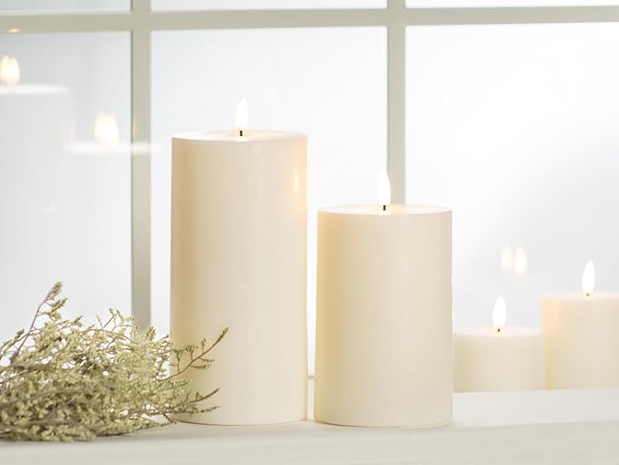 Abbott Collection Wax LED Flameless Pillar Candle - Sand (3x6 H)