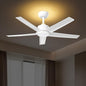 ocioc 44 Inch Ceiling Fans with Lights and Remote, White Ceiling Fan with Backlight, Reversible Airflow, Quiet DC Motor, 3000-6500K Dimmable LED, 6 Speeds Modern Ceiling Fan for Bedroom,Living Room