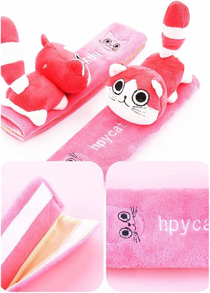 Cute Car Seat Belt Cover Dog Cat Child Car Stuffed Plush Animal Travel Pillow Kawaii Seat Belt Pillow for Kids Adults
