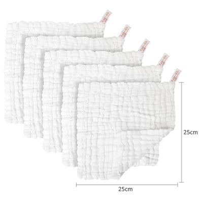 Baby Muslin Soft White Small Washcloths for Newborn Essentials Must Haves Muslin Wash Absorbent Burp Cloths Registry for Your Baby Boy Face Towel And Bath Washcloth Koo-dib 30 Pack Set + Wash Mesh Bag