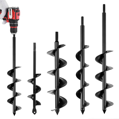 ERYTLLY Bulb Planter, Auger Spiral, Garden Planter Tool 4 Sets,Rapid Umbrella Hole Digger for Planting Bulb Seedlings Bedding Tulips, and Digging Weeds Roots