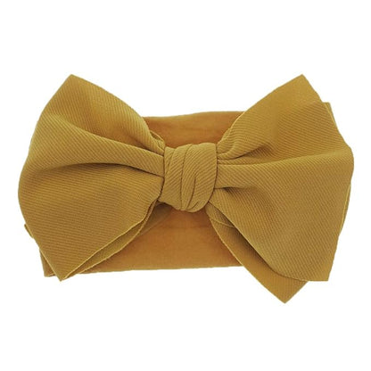 KIDOCHEESE Hairband, Baby Girl Nylon Headbands with Bows, Handmade Hairbands Elastics Hair Accessories for Newborn Infant Toddlers Kids, 5 Pcs (KK69-06)
