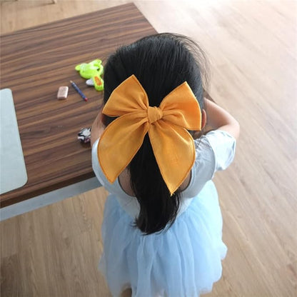 Pack of 4 Gorgeous Fable Bow Hair Clips for Girls Women Linen Hair Bow Alligator Clips Toddler Baby Mom Young Girl Hair Accessories (Rust/Beige)