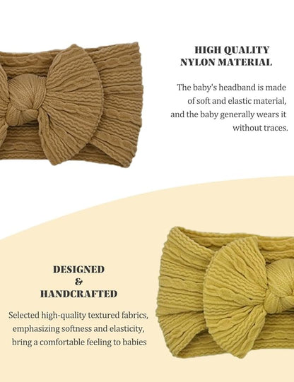 Rust Baby Headbands Bows, Brown Nylon Headband Bow for Baby Girls Infant Head Wraps Newborn Toddler Unisex Gifts(03H-05)