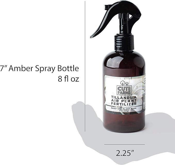 Cute Farms Tillandsia Air Plant Fertilizer | Gentle Daily Use Formula Plant Food | Formulated Nutrients for Air Plants (8 oz. Spray Bottle)