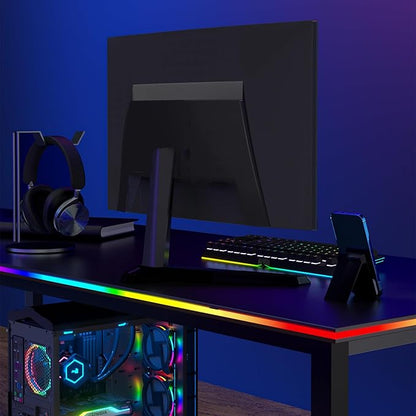 RGB Backlight LED Strip Light for PC & Mac, Sync with Screen Color or Music, Stick to the Edge of Your Desk, for Desk Gaming, USB Port, Software Control, 3.94ft / 1.2m
