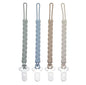 Silicone Pacifier Clips Baby Boys Girls, 4-Pack Flexible Woven Rope Braided Pacifier Clip Holder for Baby Essentials, Newborn Paci Binky Clips (Boy's Color)