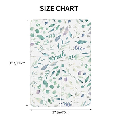 Personalized Eucalyptus Baby Infant Car Seats Canopy for Baby with Name, Custom Greenery Plants Lightweight Covers for Baby Boys Girls, Minky Nursing Breastfeeding Stroller Cover for Newborn