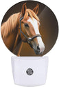 EKOBLA Watercolor Horse Plug-in Night Light, Brown Horse Wildlife LED Nightlight with Dusk to Dawn Auto Sensor for Bedroom, Bathroom & Hallway