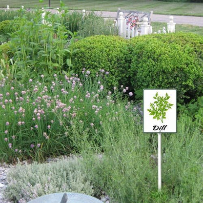 FemiaD Plant Label Signs Planted Herb Garden Markers Waterproof Aluminum Plant Stake Tags Dill Sign for Nursery Indoor Outdoor Garden Decoration 8x12inch