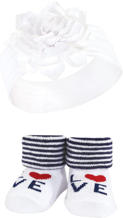 Hudson Baby Girl's Headband and Socks Giftset