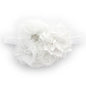 My Lello Headband Shabby Fabric Flower Cluster Baby - Infant - Toddler - Girl Stretchy Elastic White