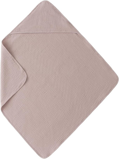 Little Jump Muslin Hooded Baby Bath Towels - 2 Pack 100% Cotton Towel for Babies, Infants, Toddlers - 32x32Inch - Highly Absorbent and Newborn Essential (Bunny)
