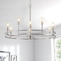 Modern Brushed Nickel Chandelier 9-Light Master Bedroom Chandelier Light Fixture Silver Metal Round Chandelier Living Room Lighting for Dining Room Bathroom Foyer Entrance, 35in
