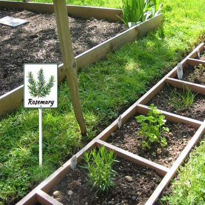 FemiaD Plant Label Signs Planted Herb Garden Markers Waterproof Aluminum Plant Stake Tags Rosemary Sign for Nursery Indoor Outdoor Garden Decoration 8x12inch