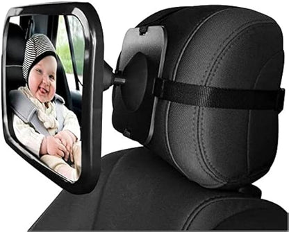 Dorart Rear Facing Baby View Mirror for Child Safety Car Seat - Crystal Clear Reflection via Crash-tested & Shatterproof Convex Mirror
