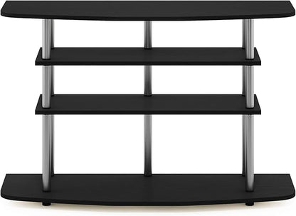 Furinno Frans Turn-N-Tube TV Stand for TV Size up to 43 Inch, 4-Tier, Black Oak
