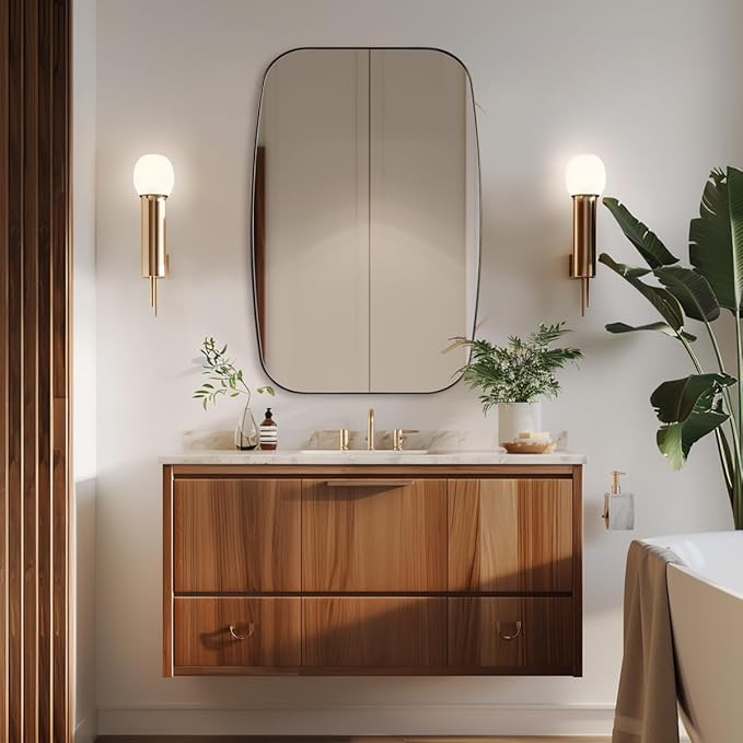 ANDY STAR Oval Mirrors for Bathroom, 20x30 Bronze Bathroom Vanity Mirror with Metal Frame, Oil Bronze Oblong Mirror for Over Sink, Modern Anti Rust Wall Mounted