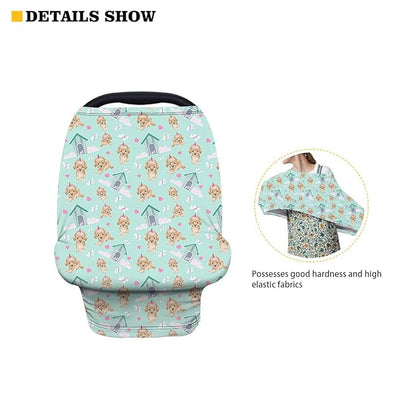 ZFRXIGN Elephant Car Seat Cover for Baby Stretchy Carseat Cover for Girls Nursing Cover Butterfly Canopy Lightweight High Chair Cover Flower Black